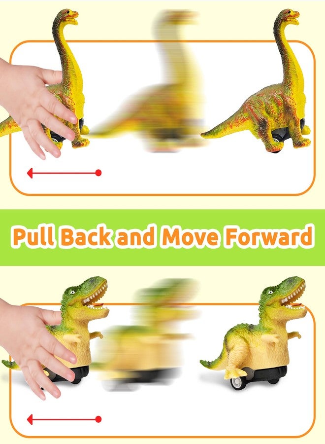 Greingways 4 Pack Dinosaur Pull Back Cars Prefilled Plastic Easter Eggs with Toys Inside Filled, Toddler Easter Basket Stuffers Egg Fillers Montessori Toys Easter Gifts for Kids Boys Girls - Image 3